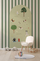 Atelier Florentine - Adesivo da parete Peel & Stick - Cani verde