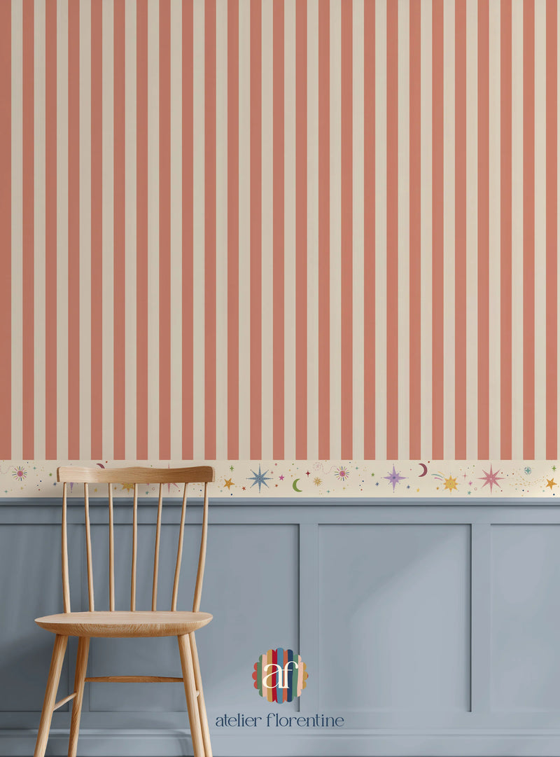 Atelier Florentine - Bordo per carta da parati autoadesiva - Galaxy rosa