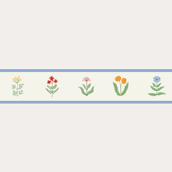 Atelier Florentine - Self-adhesive wallpaper border - Floral cream