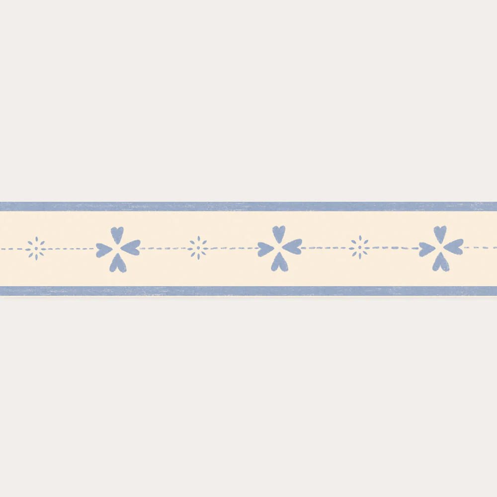 Atelier Florentine - Cenefa de papel pintado autoadhesiva - Cottage Stripe Blue