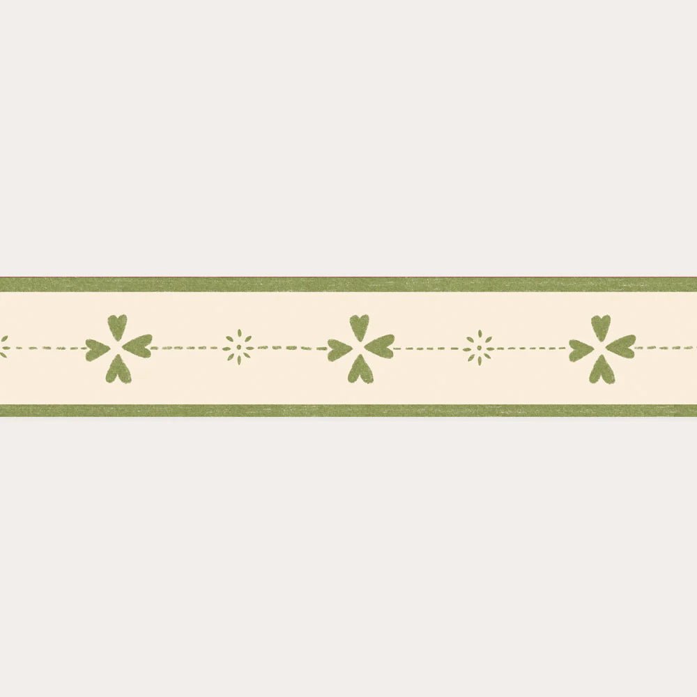 Atelier Florentine - Frise papier peint autocollante - Cottage Stripe Vert