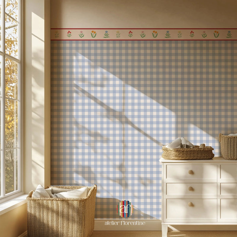 Atelier Florentine - Bordo carta da parati autoadesiva - Fiori Rosa