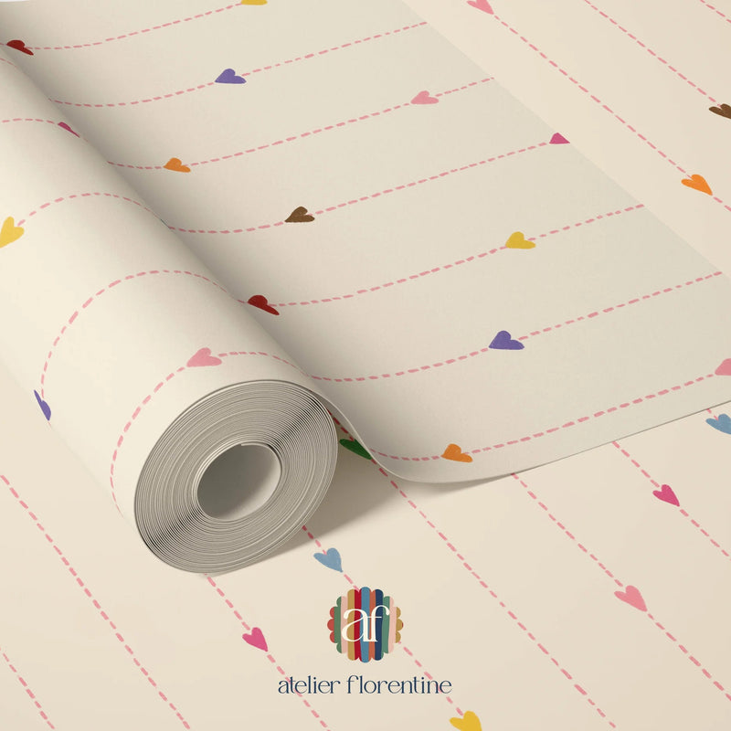 Tapete Atelier Florentine - Regenbogenherzen