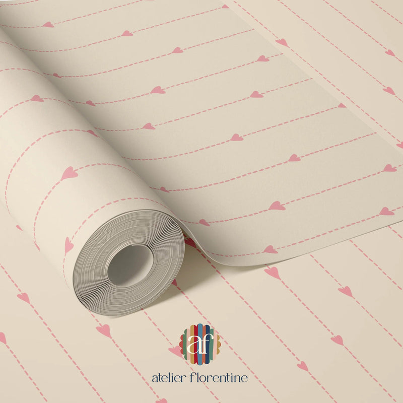 Wallpaper Atelier Florentine - Pink hearts