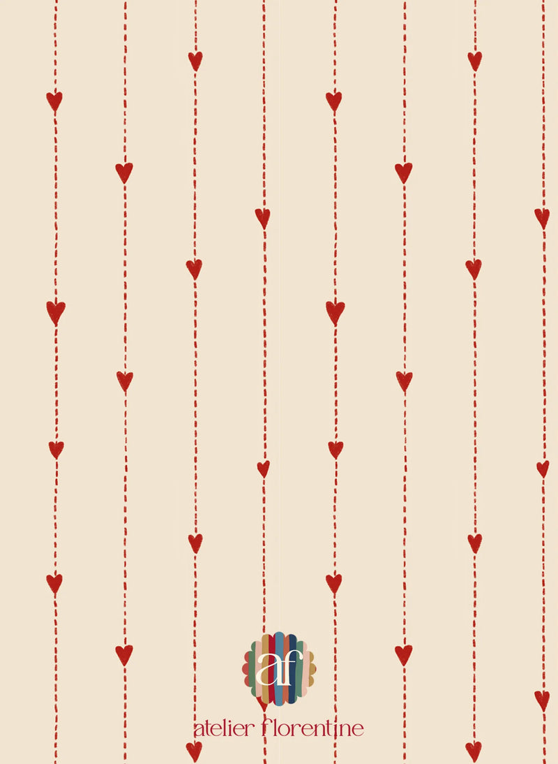 Wallpaper sample Atelier Florentine - Red hearts