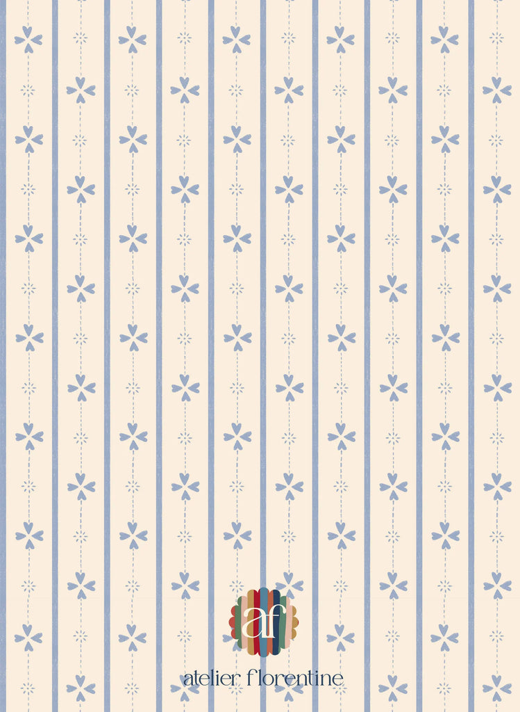 Behangstaal Atelier Florentine - Cottage stripe Blue