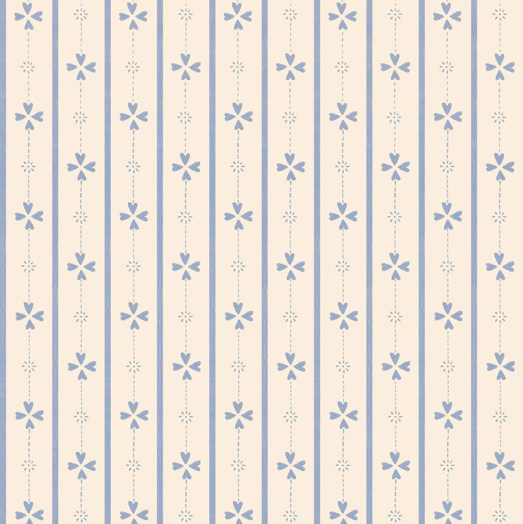 Behang Atelier Florentine - Cottage strepen - Blauw