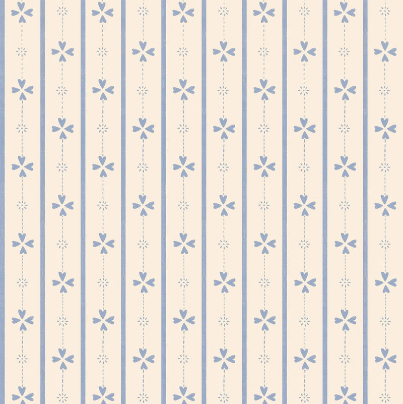 Behang Atelier Florentine - Cottage strepen - Blauw