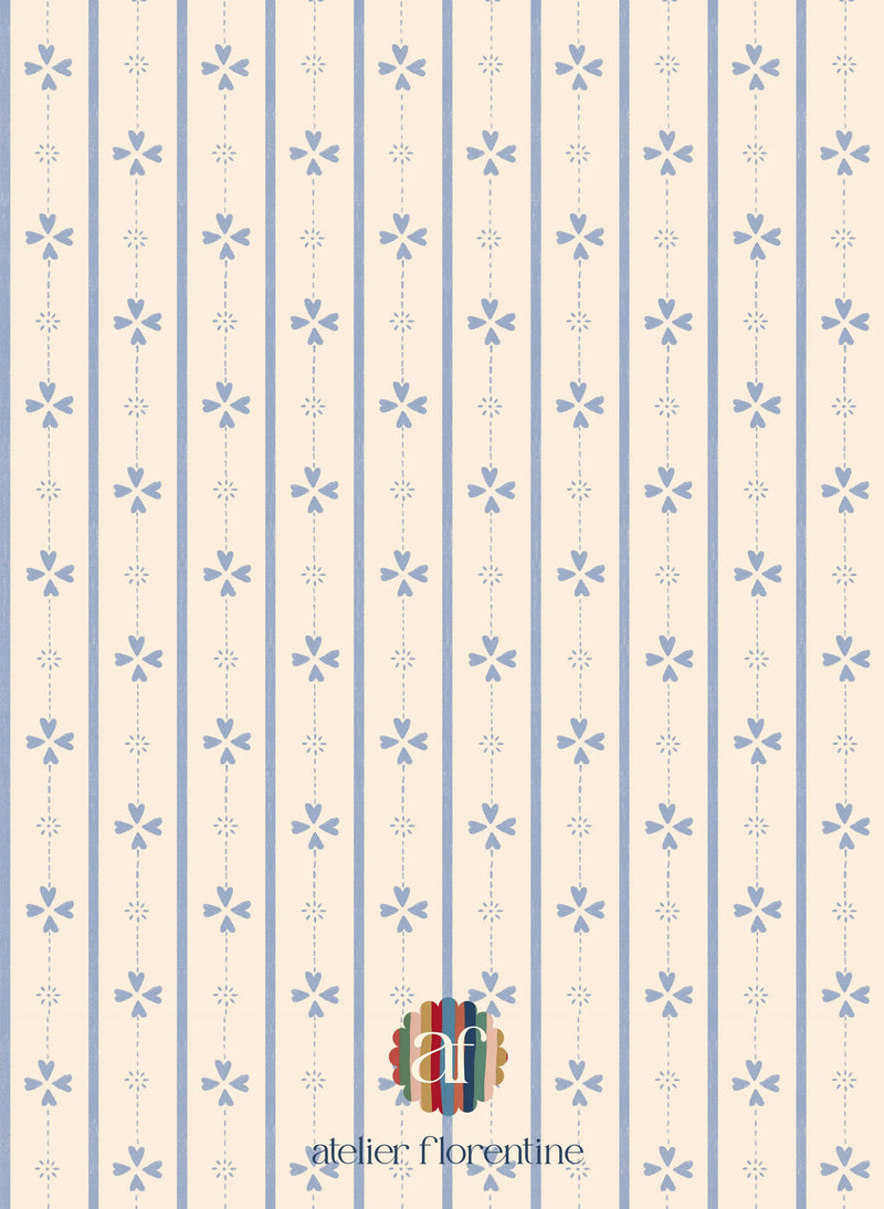 Behangstaal Atelier Florentine - Cottage stripe Blue
