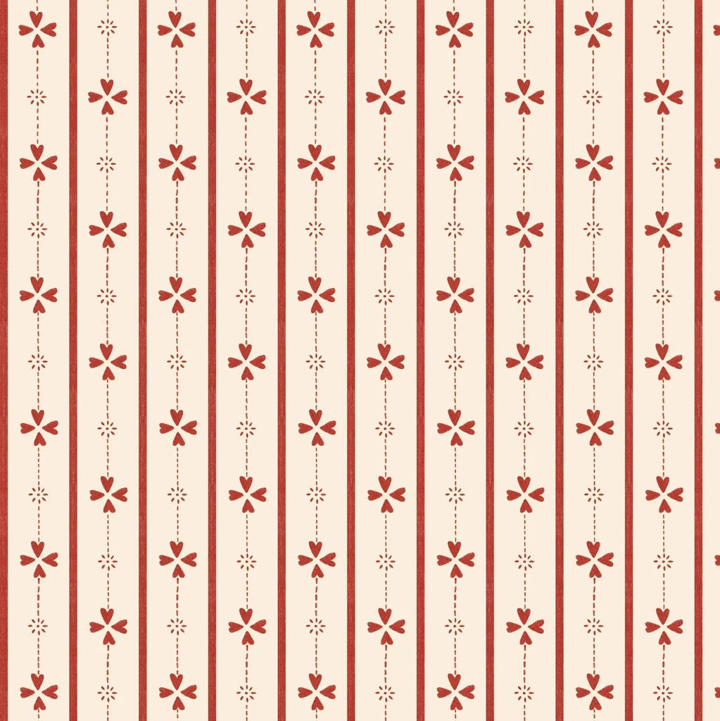 Wallpaper Atelier Florentine - Cottage stripes - Red