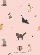 Wallpaper sample Atelier Florentine - Pussies - Pink