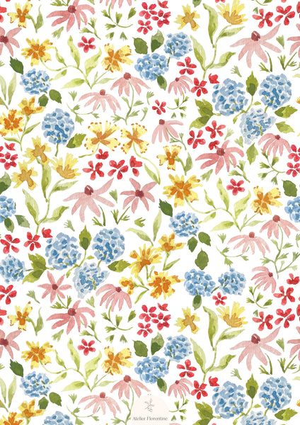 Wallpaper sample Atelier Florentine - Flowers Multi