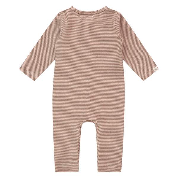 A Tiny Story - long sleeve playsuit - Stripe/Pearl