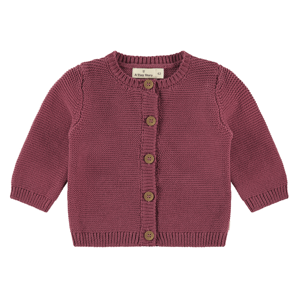 A Tiny Story – Gestrickte Baby-Strickjacke – Cranberry