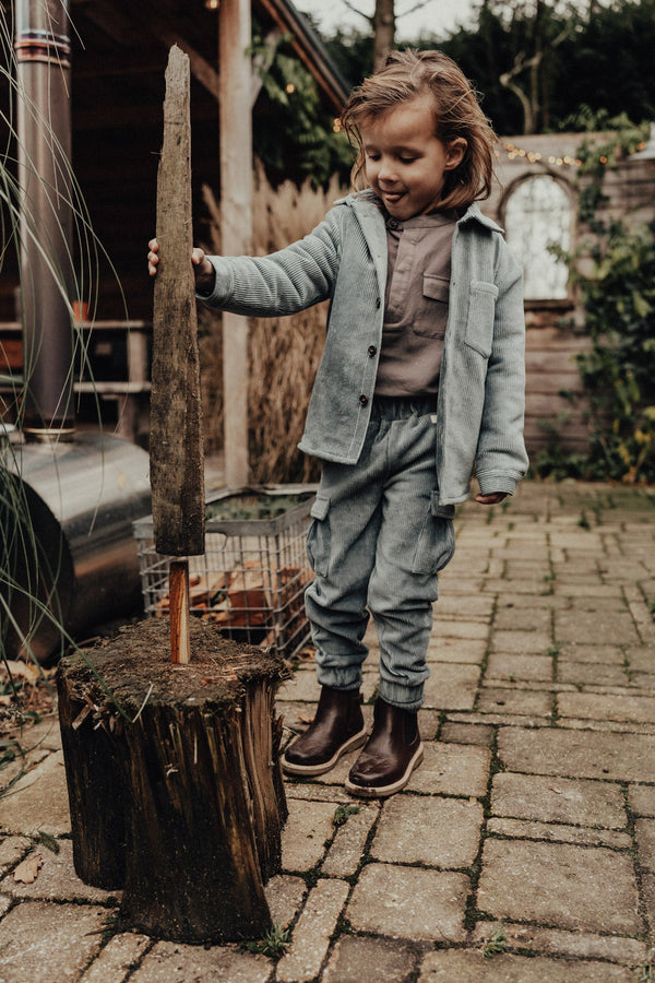 Baje Studio - Chaldon Corduroy teddy jacket - Greyish blue