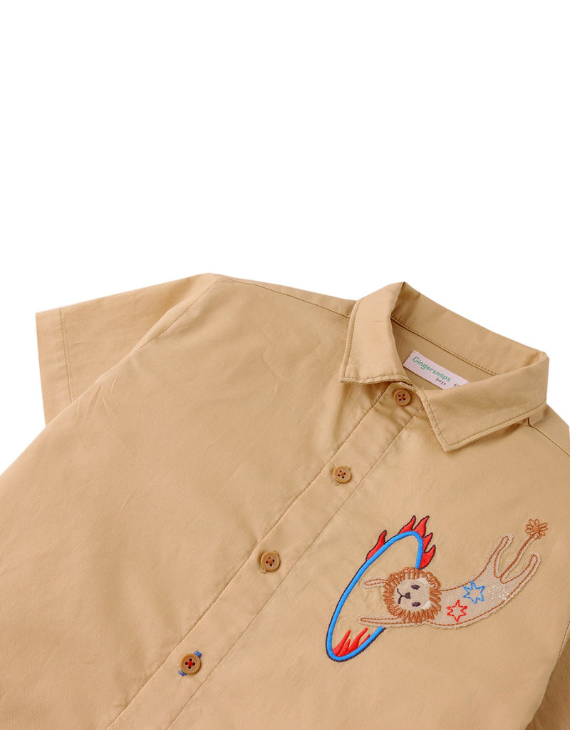 Gingersnaps - Theo Oxford Shirt with Circus Patches