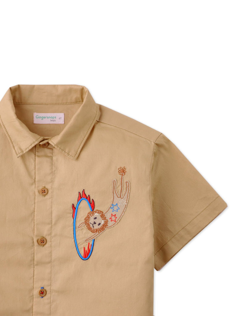 Gingersnaps - Theo Oxford Shirt with Circus Patches