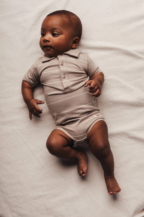 Baje Studio - Meco Gestreepte Romper - Taupe Clay