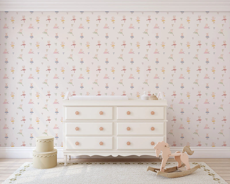 Wallpaper Atelier Florentine - Ballerina pigs