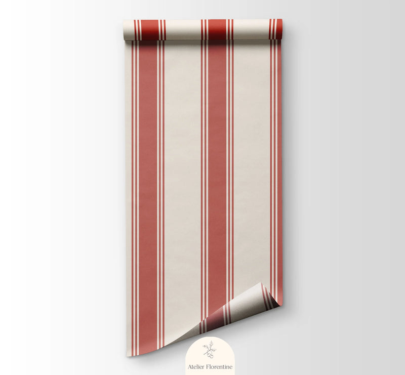 Wallpaper Atelier Florentine - Stripes Red