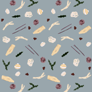 Wallpaper sample Meet Me at the Wall - Sea and Shells Steel Blue - Lotte Dirks