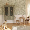 Children's wallpaper green flowers plants botanical kids wallpapers nursery