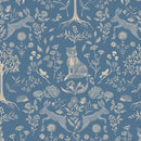 Children's wallpaper forest animals blue nursery kids decoration room wallpapers