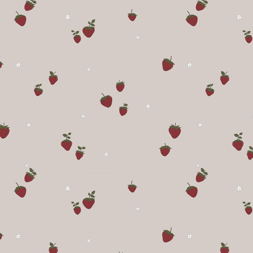 Nursery wallpaper, kids decor with strawberries wallpaper for children