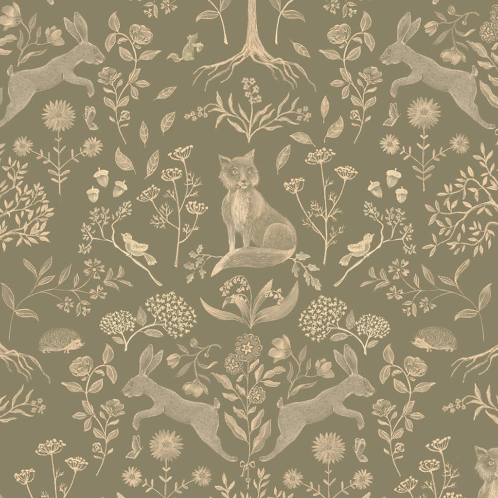 Children's wallpaper forest animals green nursery kids decoration room wallpapers