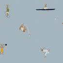 Wallpaper Steel Atelier Florentine - Rabbits Gym Blue