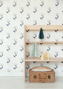 Wallpaper Bibelotte - Retrobloem blue