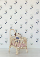 Wallpaper Bibelotte - Retrobloem blue