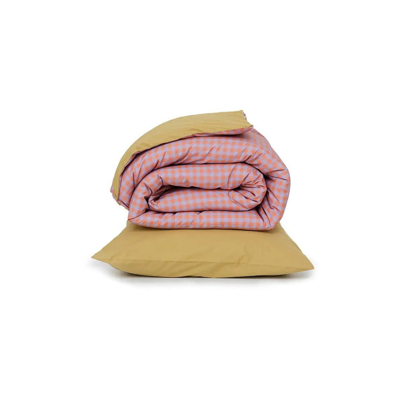 Bibelotte Duvet Cover Checked - Lilac / Raspberry / Curry Yellow