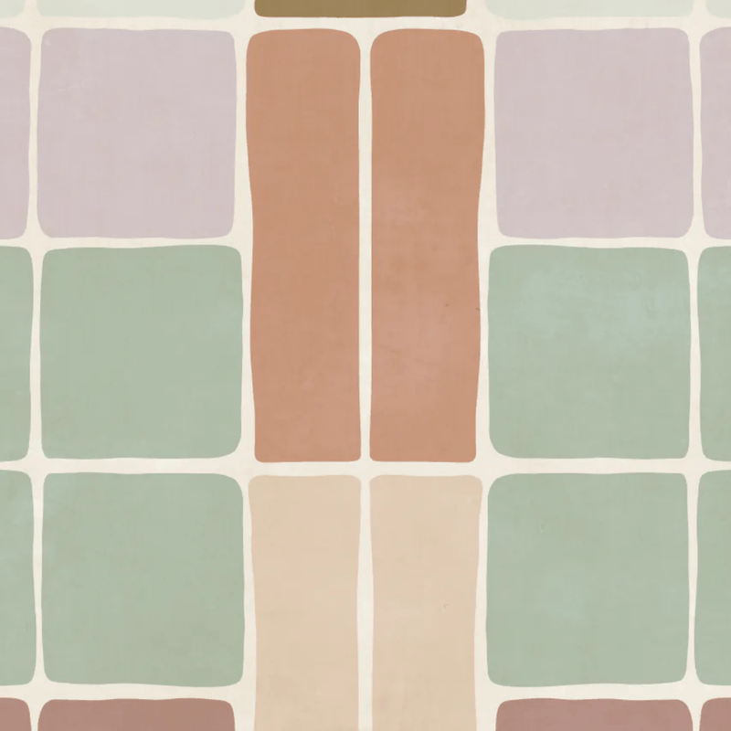 Kinderkamerbehang met patchwork design 