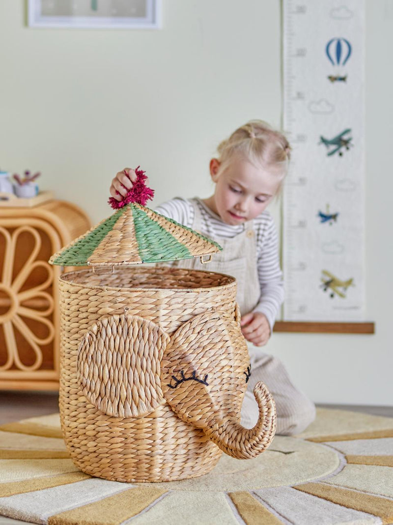 Bloomingville MINI Bobo Storage Basket Elephant with Lid - Children's room