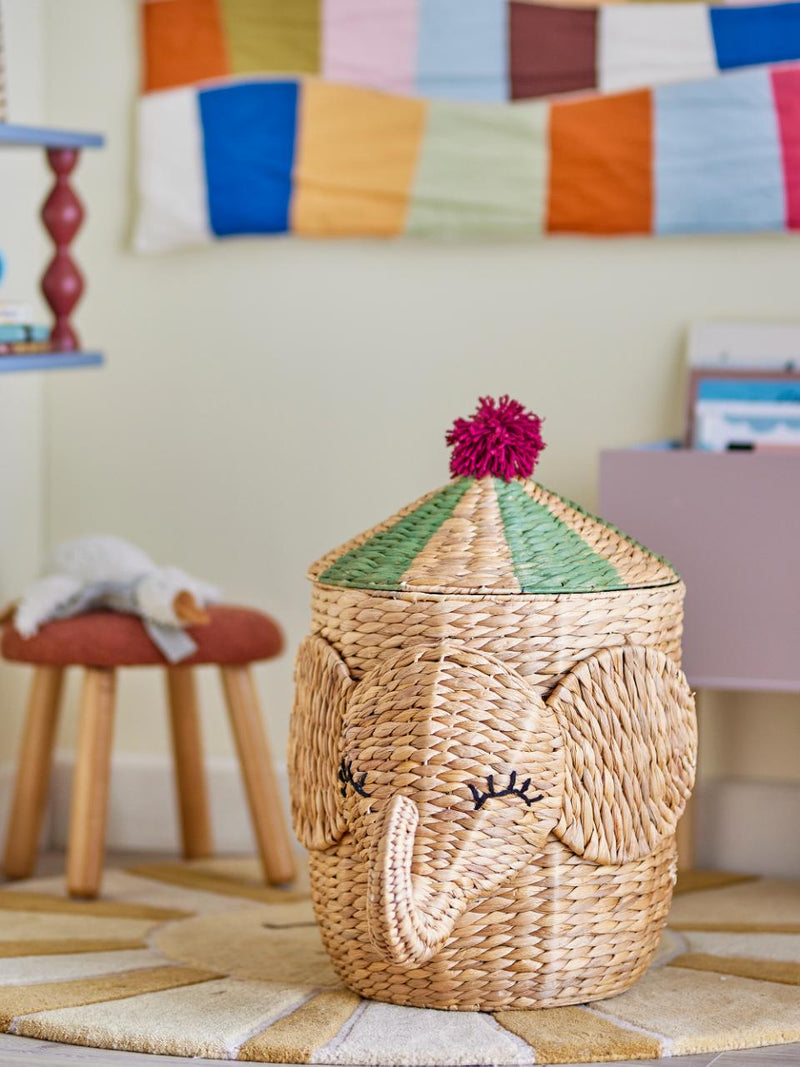 Bloomingville MINI Bobo Storage Basket Elephant with Lid - Children's room