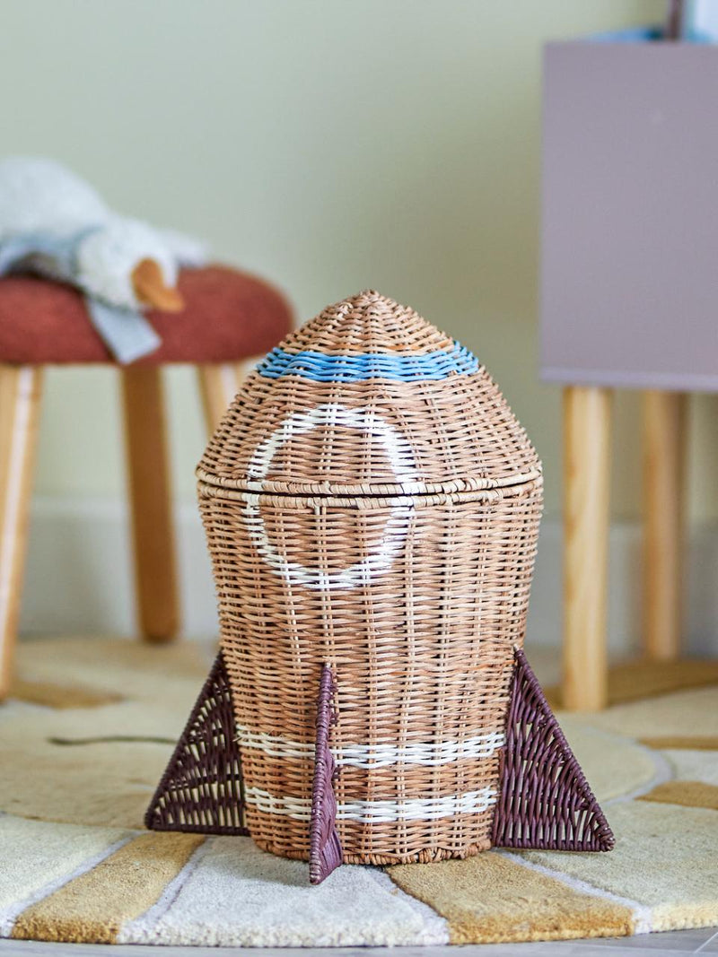 Bloomingville Mini Space Storage Basket Rocket with Lid - Children's room