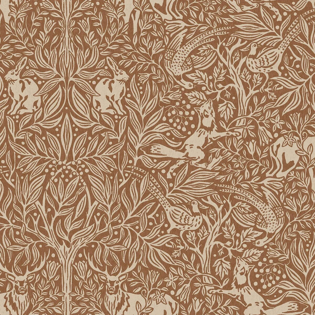 Boråstapeter Under the Elder Tree – Brown Animal Wallpaper