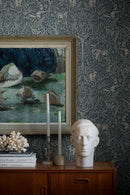 Boråstapeter Under the Elder Tree – Blue Animal Wallpaper