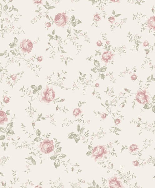 Wallpaper sample Boråstapeter Newbie - Rose Garden - Cream