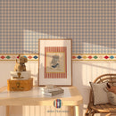 Atelier Florentine Checks Wallpaper Blue – Plaid Children's Wallpaper