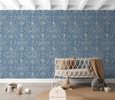 Children's wallpaper forest animals blue nursery kids decoration room wallpapers