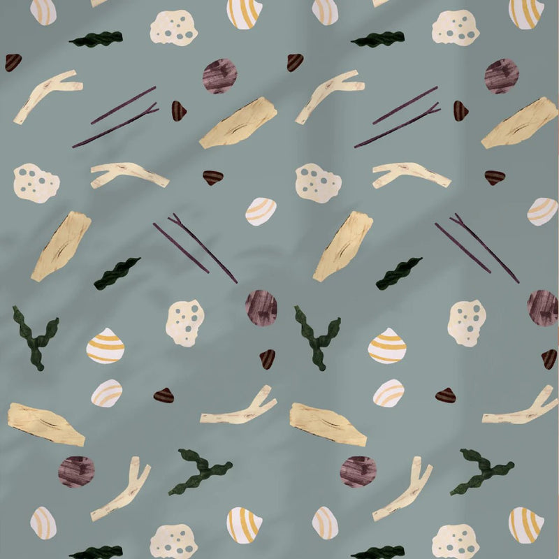  Wallpaper Play at Slaep - Sea and Shells Steel Blue - Lotte Dirks