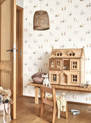 Behang Casadeco - Neighbors of the village Muizenbehang - Naturel