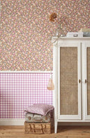 Behang Casadeco - Vichy Ruit - Roze