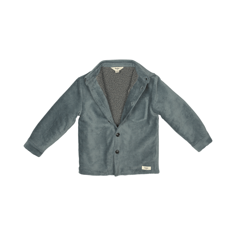 Baje Studio – Chaldon Cord-Teddyjacke – Graublau