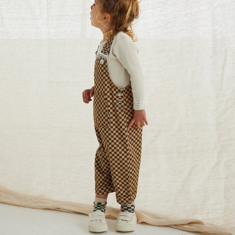 Claude & Co - Checkerboard Dungarees/ Tuinbroek - Brick