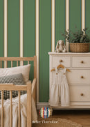 Carta da parati College Stripe - Cream and Green