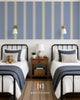 Papier peint College Stripe - bleu et jaune