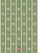 Tapete Cottage Stripe - Grün und Weiß